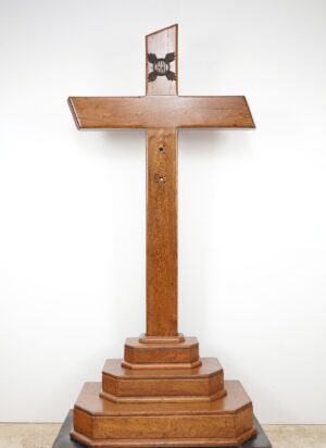 Religious Antiques - Reclaimed 100.25 in. Wood Altar Church Cross