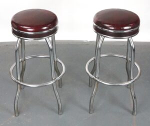 Seating - Pair of 1950s Hamilton Cosco Red Swivel Bar Stools Seating - Pair of 1950s Hamilton Cosco Red Swivel Bar Stools