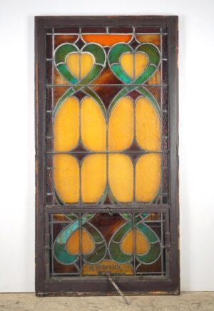 Stained Glass - 1900s Rectangular Leaded Stained Glass Church Window - R289848