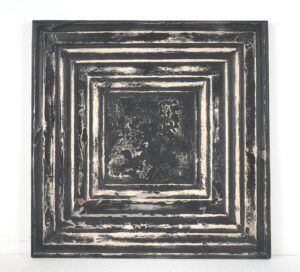 Tin Panels - Handcrafted Black & Tan Squares Antique Tin Wall Panel