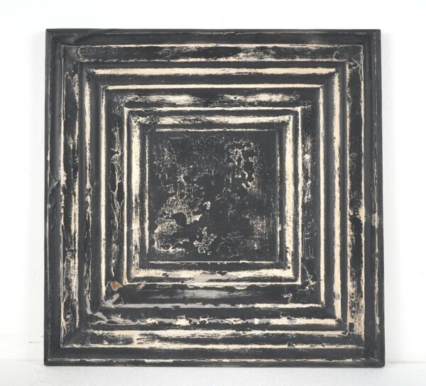 Tin Panels - Handcrafted Black & Tan Squares Antique Tin Wall Panel