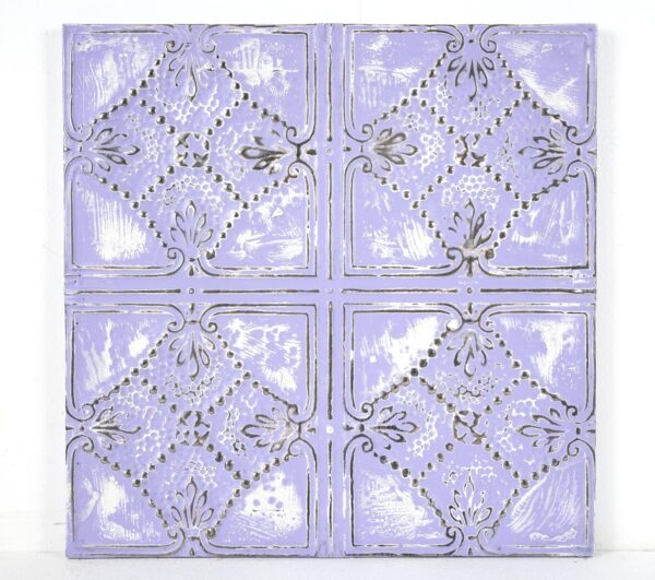 Tin Panels - Handcrafted Purple Beaded Quadrant Antique Tin Wall Panel