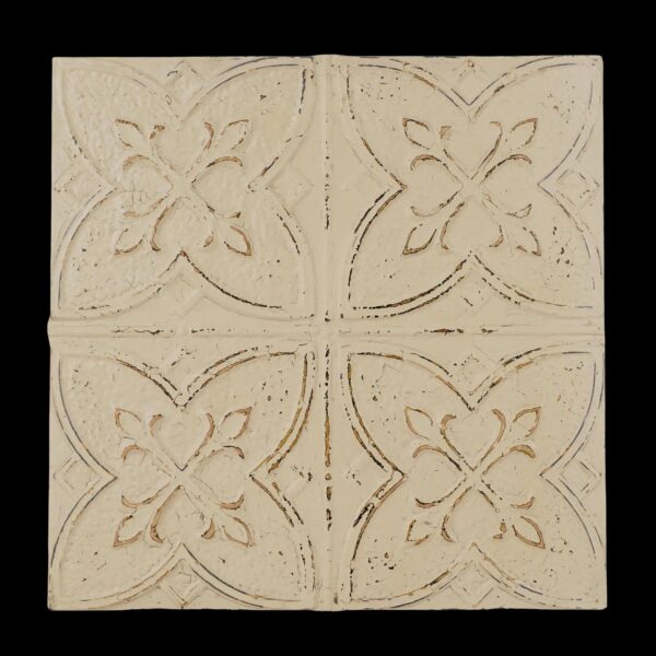 Tin Panels - Handcrafted Tan & Cream Quadrant Antique Tin Wall Panel