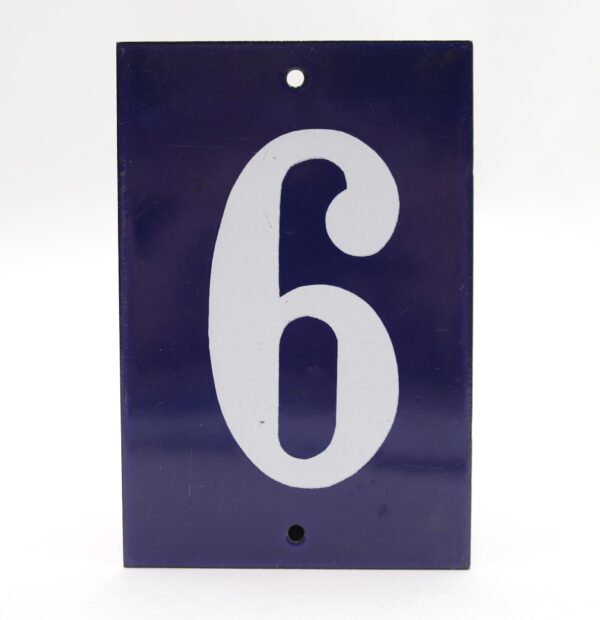 Vintage Signs - Blue & White Steel House Number Sign