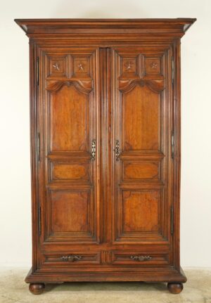 Armoires & Vitrines - Vintage Wood Armoire Cabinet with Lock & Key Armoires & Vitrines - Vintage Wood Armoire Cabinet with Lock & Key