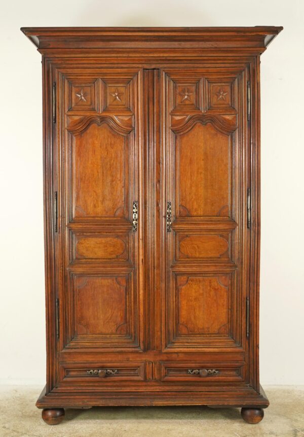 Armoires & Vitrines - Vintage Wood Armoire Cabinet with Lock & Key Armoires & Vitrines - Vintage Wood Armoire Cabinet with Lock & Key