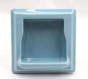 Bathroom - Vintage Franklin Blue Porcelain Flush Mount Soap Dish