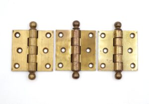 Cabinet & Furniture Hinges - Set of Vintage 2 x 2 in. Brass Corbin Butt Cabinet Hinges