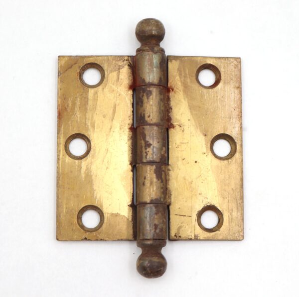 Cabinet & Furniture Hinges - Vintage 2.5 x 2.5 in. Brass Plated Steel Stanley Cabinet Door Hinge
