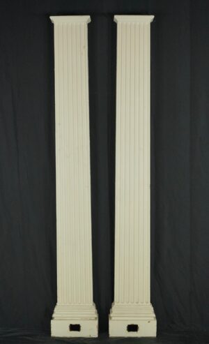 Columns & Pilasters - Pair of Reclaimed 104.25 in. Fluted Wood Pilasters Columns & Pilasters - Pair of Reclaimed 104.25 in. Fluted Wood Pilasters