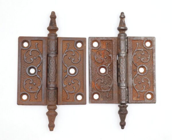 Door Hinges - Pair of Antique Victorian 3 x 3 in. Steeple Cast Iron Butt Door Hinges Door Hinges - Pair of Antique Victorian 3 x 3 in. Steeple Cast Iron Butt Door Hinges