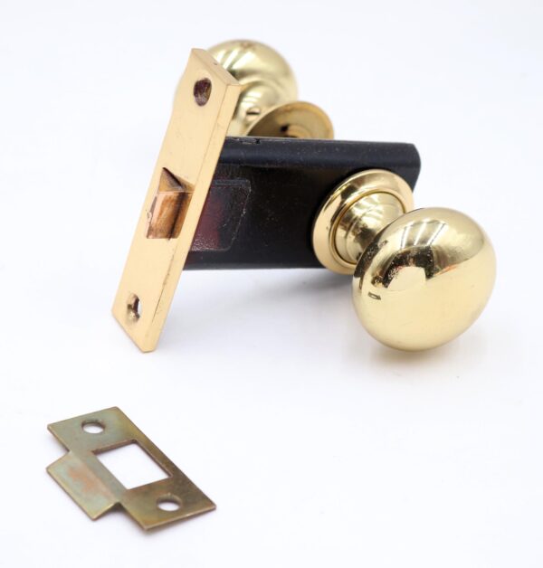 Door Knob Sets - Reclaimed Classic Polished Brass Passage Door Knob Set Door Knob Sets - Reclaimed Classic Polished Brass Passage Door Knob Set