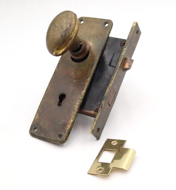 Door Knob Sets - Vintage Classic Dark Brass Oval Passage Door Knob Set