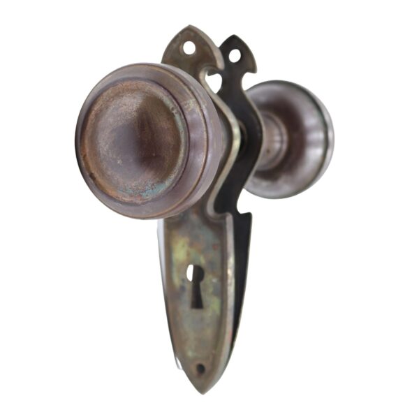 Door Knob Sets - Vintage Traditional Dark Patina Steel Door Knob Set