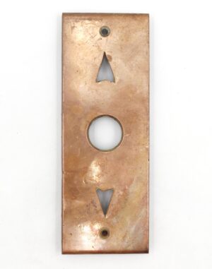 Elevator Hardware - Vintage Brass Two Arrow One Button Elevator Plate Elevator Hardware - Vintage Brass Two Arrow One Button Elevator Plate