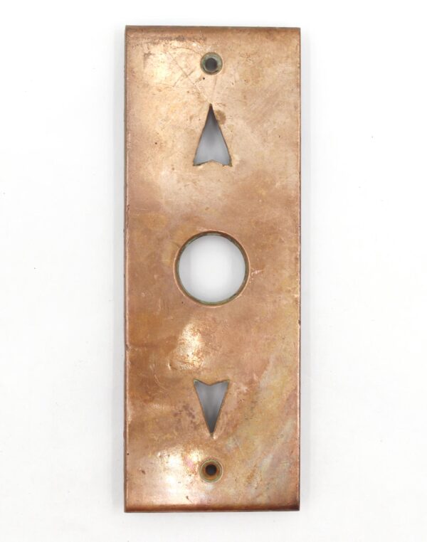 Elevator Hardware - Vintage Brass Two Arrow One Button Elevator Plate Elevator Hardware - Vintage Brass Two Arrow One Button Elevator Plate