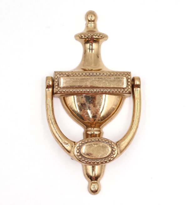 Knockers & Door Bells - Beaded New Polished Brass Door Knocker