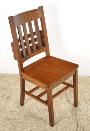 Seating - Arts & Crafts Oak Wood Chair with Back Book Holder