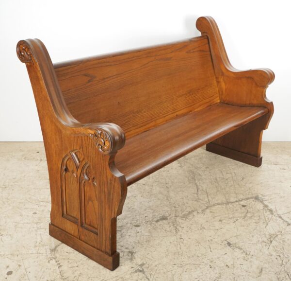 Seating - Reclaimed 5 ft. Gothic Oak Church Pew Bench Seating - Reclaimed 5 ft. Gothic Oak Church Pew Bench