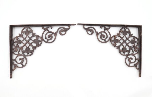 Shelf & Sign Brackets - Pair of Reclaimed Victorian Cast Iron Shelf Brackets
