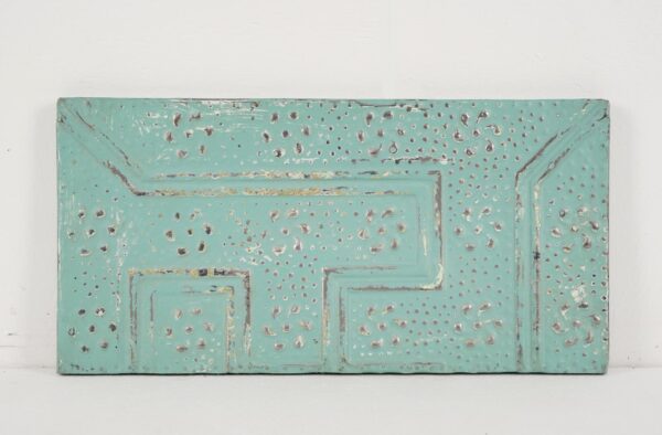 Tin Panels - Handcrafted Blue Geometric Antique Tin Ceiling Wall Panel