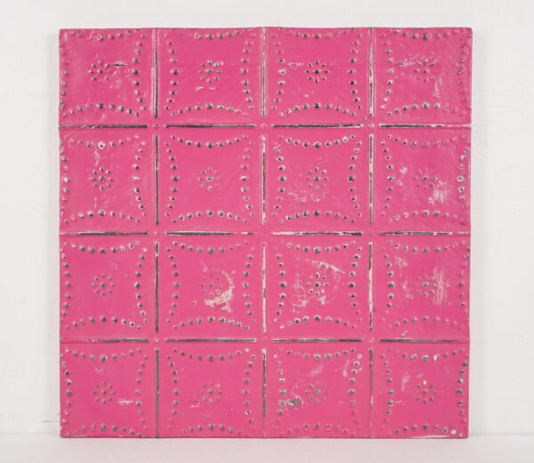 Tin Panels - Handcrafted Pink Snowflake Antique Tin Ceiling Wall Panel