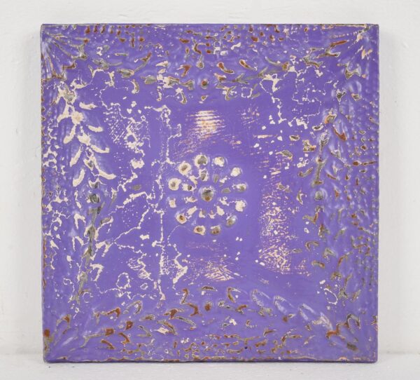 Tin Panels - Handcrafted Purple Floral Antique Tin Ceiling Wall Panel