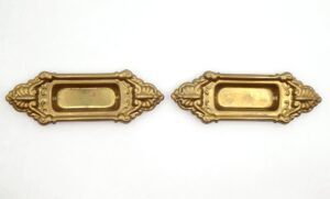 Window Hardware - Pair of Reproduction Victorian Pressed Brass Sash Window Lifts