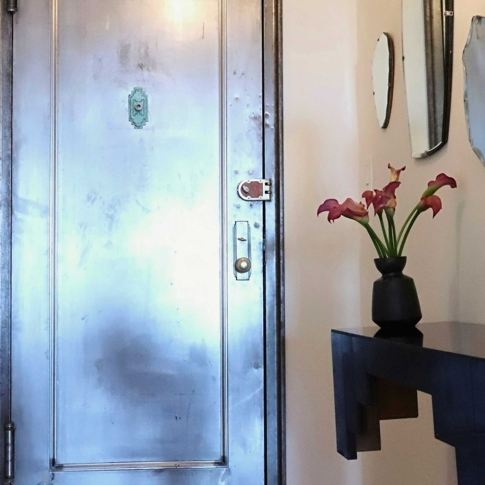 Steel door with Art Deco Hardware