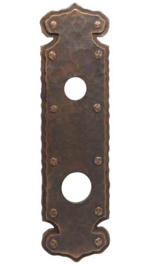 Back Plates - Hammered Arts & Crafts Bronze Door Back Plate