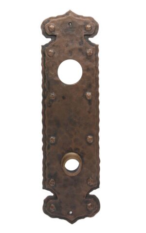 Back Plates - Hammered Arts & Crafts Bronze Door Back Plate