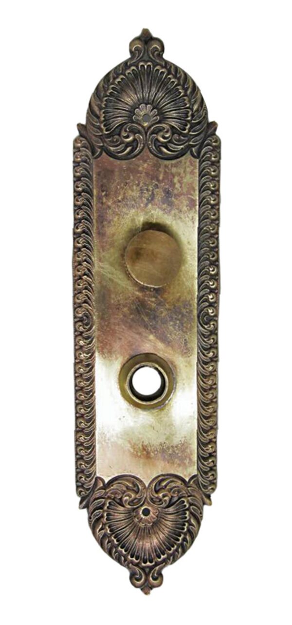Back Plates - Ornate Door 11.25 in. Back Plate with a Turn Button