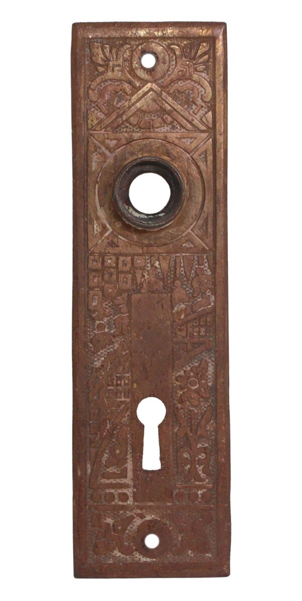 Back Plates - Steel Ceylon Keyhole Passage 5.5 in. Door Back Plate
