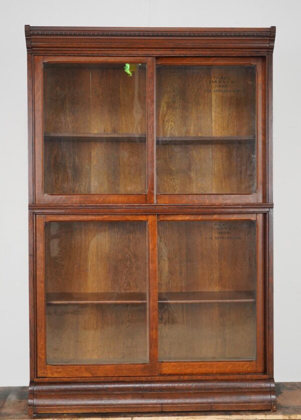Bookcases - Antique Two Section Oak Danner Barrister Bookcase