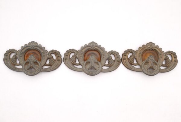 Cabinet & Furniture Pulls - Set of Antique Victorian Brass Dresser Drawer Pulls