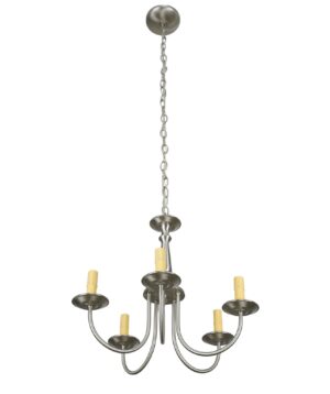 Chandeliers - Traditional Five Arm Brushed Steel Chandelier