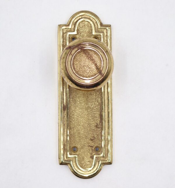 Door Knob Sets - Art Deco Cast Brass Dummy Door Knob Set