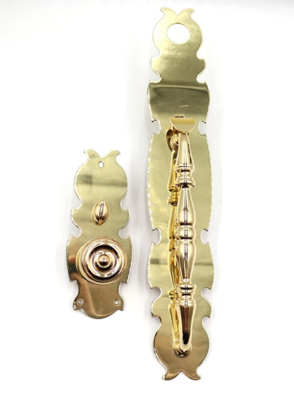 Door Knob Sets - Baldwin Polished Brass Renssalear Entrance Trim Handle Set