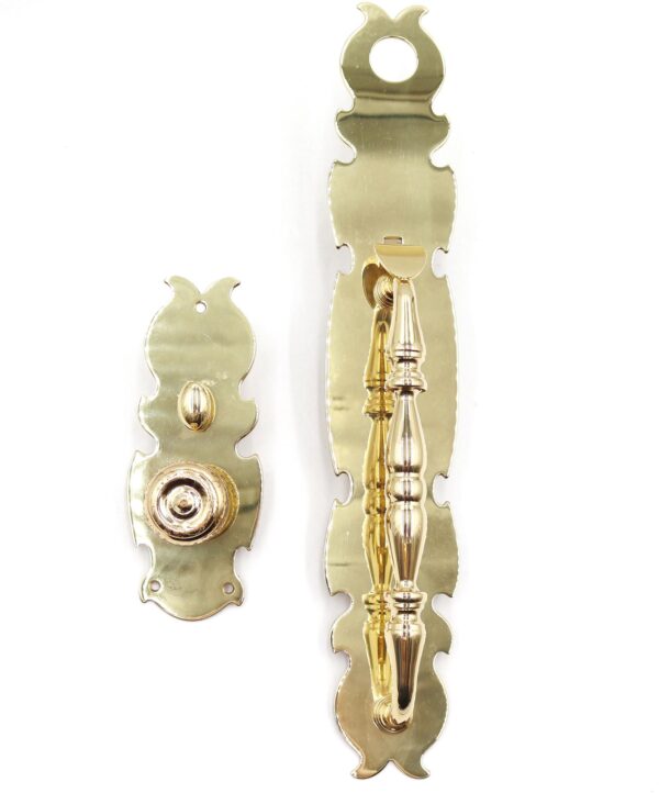 Door Knob Sets - Polished Brass Baldwin Renssalear Entrance Trim Handle Set