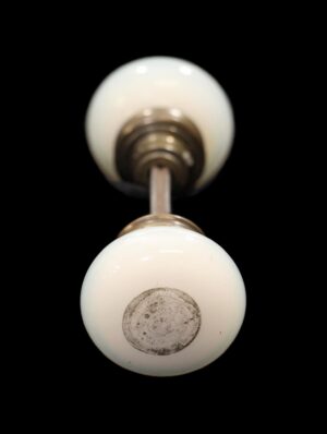 Door Knobs - Antique Opalescent White Glass Door Knobs