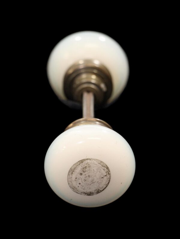 Door Knobs - Antique Opalescent White Glass Door Knobs