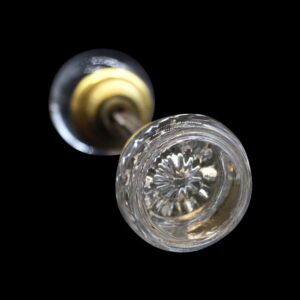 Door Knobs - Pair of Antique Round Flat Front Glass Door Knobs