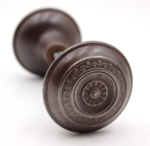 Door Knobs - Pair of Vintage Radial Steel Passage Door Knobs