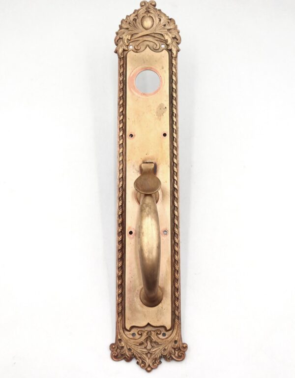 Door Pulls - Antique Victorian 17.75 in. Brass Entry Door Handle Pull