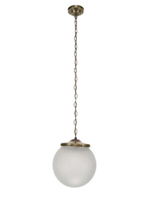 Globes - Mid Century Modern Frosted Glass Globe Chain Pendant Light