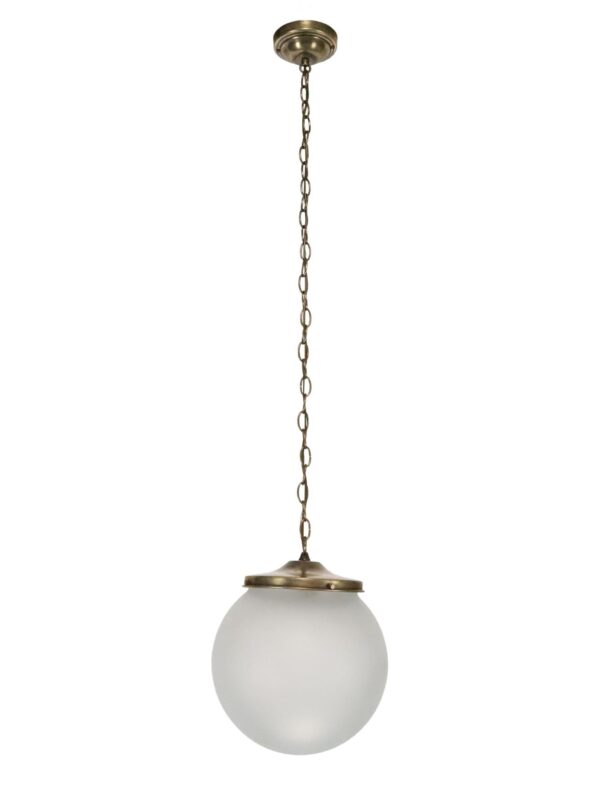 Globes - Mid Century Modern Frosted Glass Globe Chain Pendant Light
