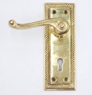 Levers - Georgian Rope Haven Hertiage Polished Brass Lever Plate Set