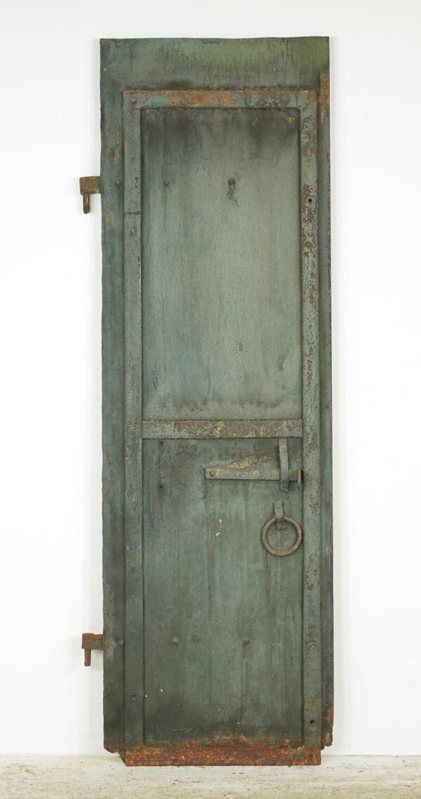 Specialty Doors - Industrial Two Panel Green Steel Door 66.25 x 21 in.