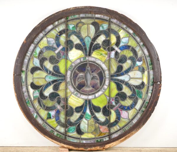 Stained Glass - Antique Victorian 59.5 in. Circular Stained Glass Window