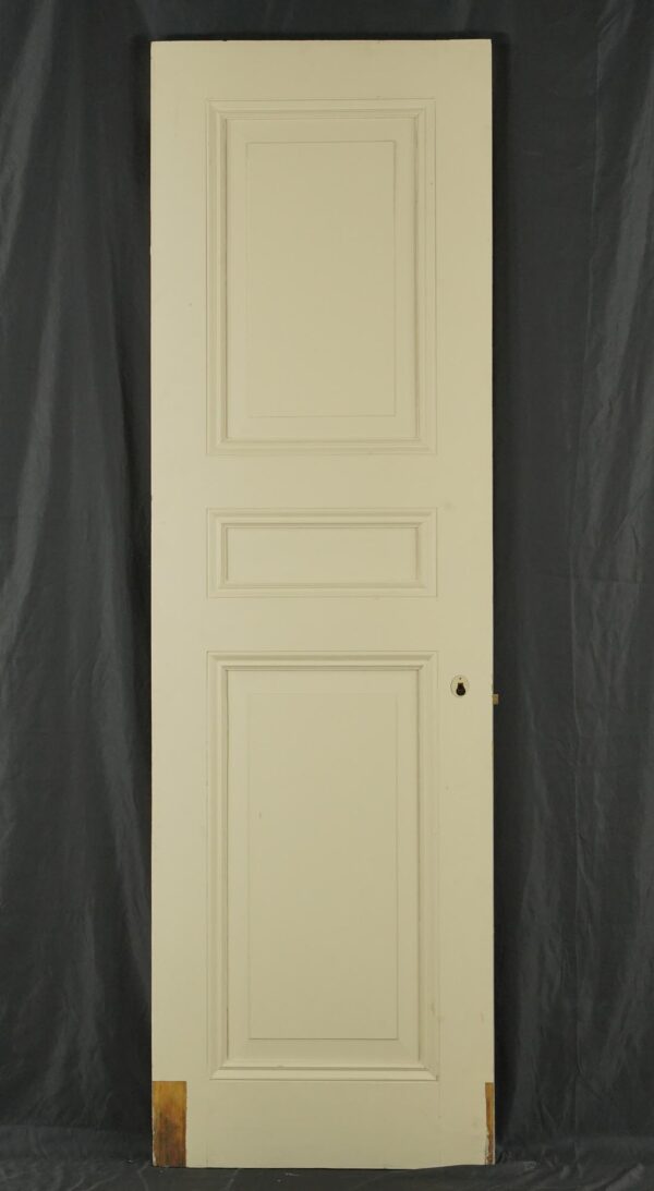 Standard Doors - Vintage Three Panel White Wood Passage Door 86.875 x 26.25 in.